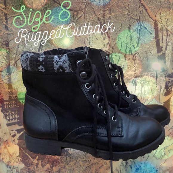 Women's Size 8- lace up/zipper side boots - Picture 1 of 7